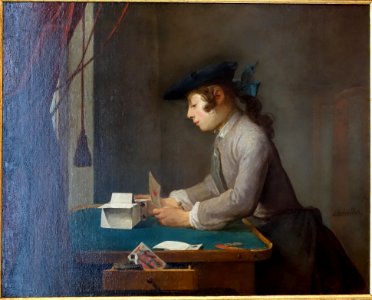 Boy Building a House of Cards, by Jean-Siméon Chardin, 1735, oil on canvas - Waddesdon Manor - Buckinghamshire, England - DSC07732