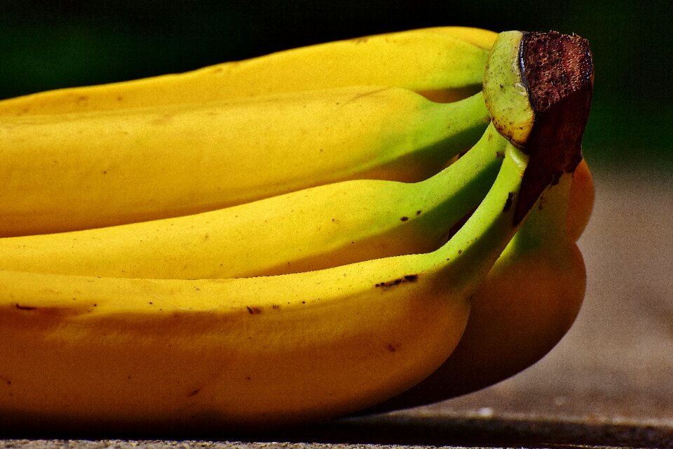 Healthy yellow banana peel