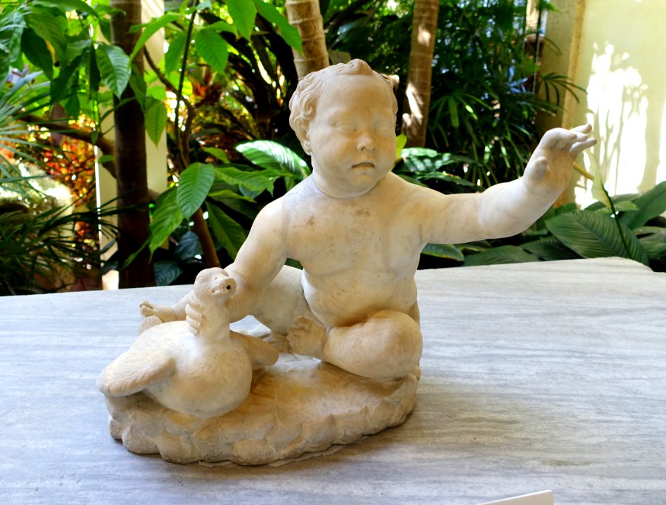 Boy and duck - Vizcaya Museum and Gardens - Miami, Florida - DSC08469