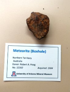 Boxhole meteorite, Australia - University of Arizona Mineral Museum - University of Arizona - Tucson, AZ - DSC08513 photo
