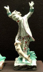 Boy frightened by a Dog, c. 1772-1775, Bristol China Manufactory, hard-paste porcelain, overglaze enamels - Gardiner Museum, Toronto - DSC00756
