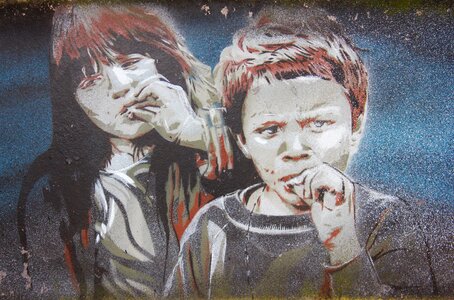 Young girl facade art