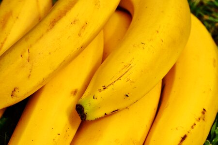 Healthy yellow banana peel photo