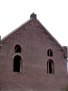 Boxmeer Rijksmonument 518559 fabriek, top gevel