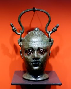 Boy's head, Xanten, 150-200 AD, bronze - Hessisches Landesmuseum Darmstadt - Darmstadt, Germany - DSC09978