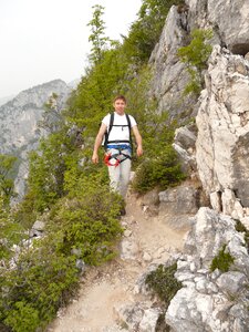 Person hiking climbing photo