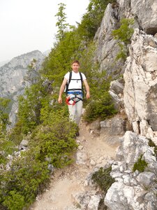 Person hiking climbing