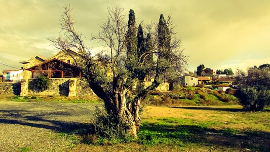 Mediterranean landscape village photo