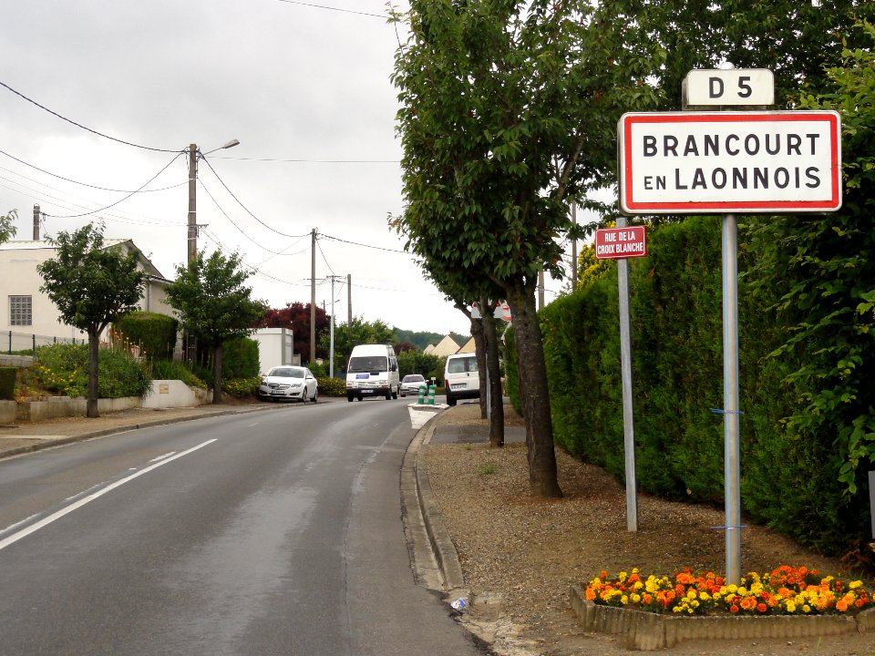 Brancourt-en-Laonnais (Aisne) city limit sign
