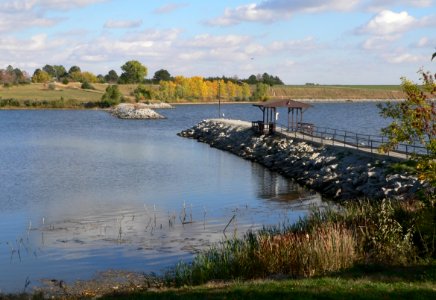 Branched Oak Lake marina breakwall 1