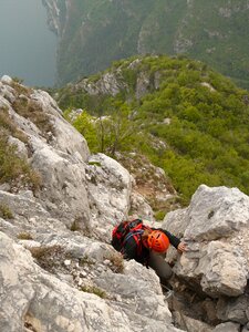 Rock edge perpendicular steep