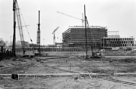Bouw concertgebouw te Rotterdam, nr. 29, 30, 31, 32 achterzijde zuiden, Bestanddeelnr 916-0165