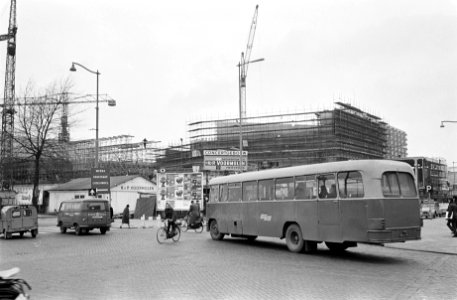 Bouw concertgebouw te Rotterdam, zijkant achterzijde zuidzijde, Bestanddeelnr 916-0163