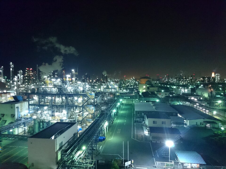 Factory night view light pollution