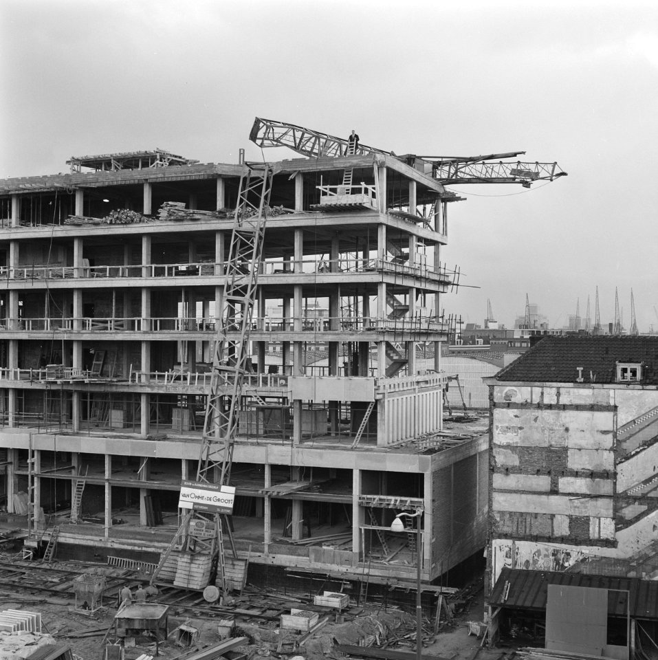 Bouwkraan omgevallen in Rotterdam, twee doden, Bestanddeelnr 920-9371