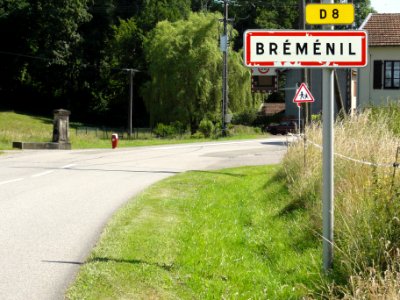 Bréménil (M-et-M) city limit sign