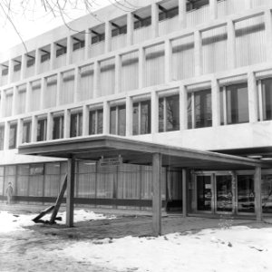 Bouw Concertgebouw te Rotterdam, een van de overdekte ingangen, Bestanddeelnr 918-7809