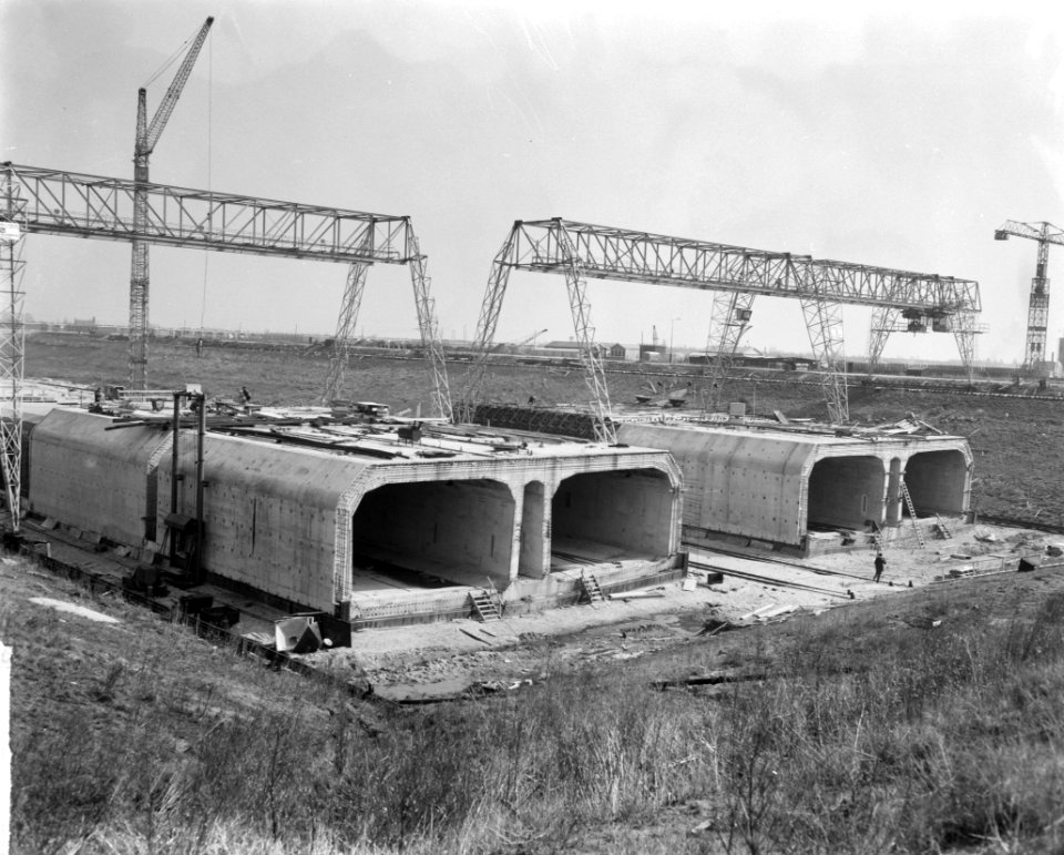 Bouw Caisson voor Coentunnel in Amsterdam-Noord, Bestanddeelnr 915-0225