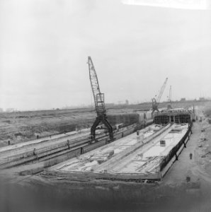 Bouw Benelux-tunnel te Rotterdam-Pernis, de bouw, Bestanddeelnr 917-5663