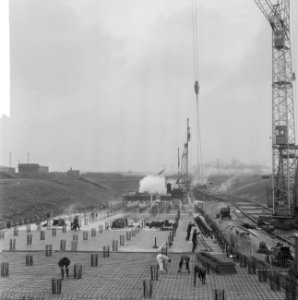 Bouw Beneluxtunnel Overzicht van de werkzaamheden afrit tunnel, Bestanddeelnr 915-7400