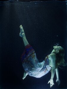 Freedom woman under water photo