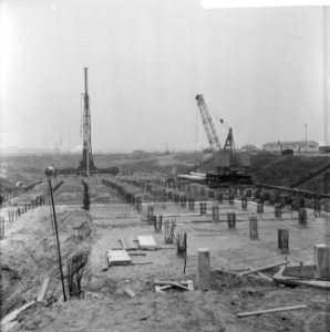 Bouw Beneluxtunnel Overzicht van de werkzaamheden afrit tunnel, Bestanddeelnr 915-7403