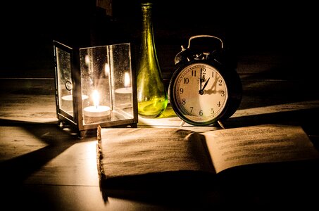 Clock table study photo