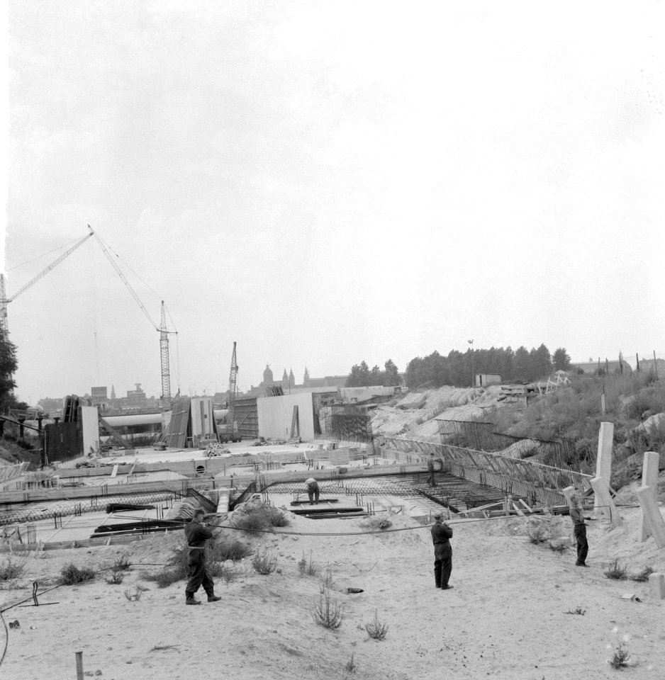 Bouw IJtunnel, de werkzaamheden betonvlechtstaal, Bestanddeelnr 916-8153
