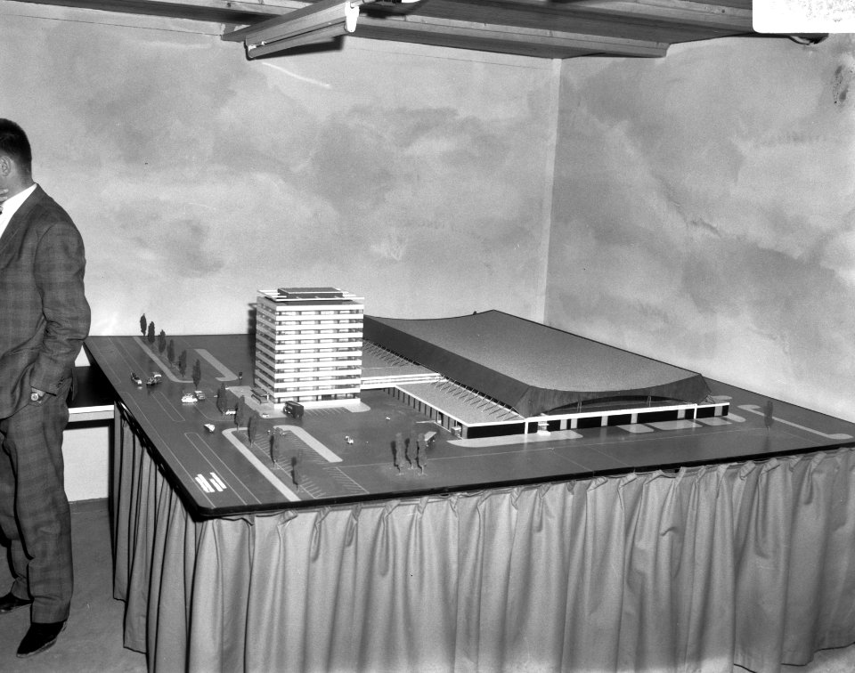 Bouw vrachtkantoor Schiphol, maquette, Bestanddeelnr 919-0214
