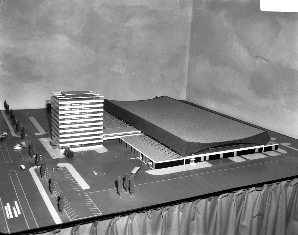 Bouw vrachtkantoor Schiphol, maquette, Bestanddeelnr 919-0213