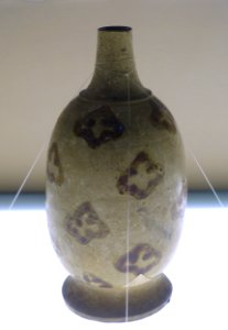 Bottle, China, from Qiong kiln, unearthed from Qinglai, Sichuan, Song dynasty, 960-1279 AD, blue-glazed brown ceramic - Sichuan Provincial Museum - Chengdu, China - DSC04226