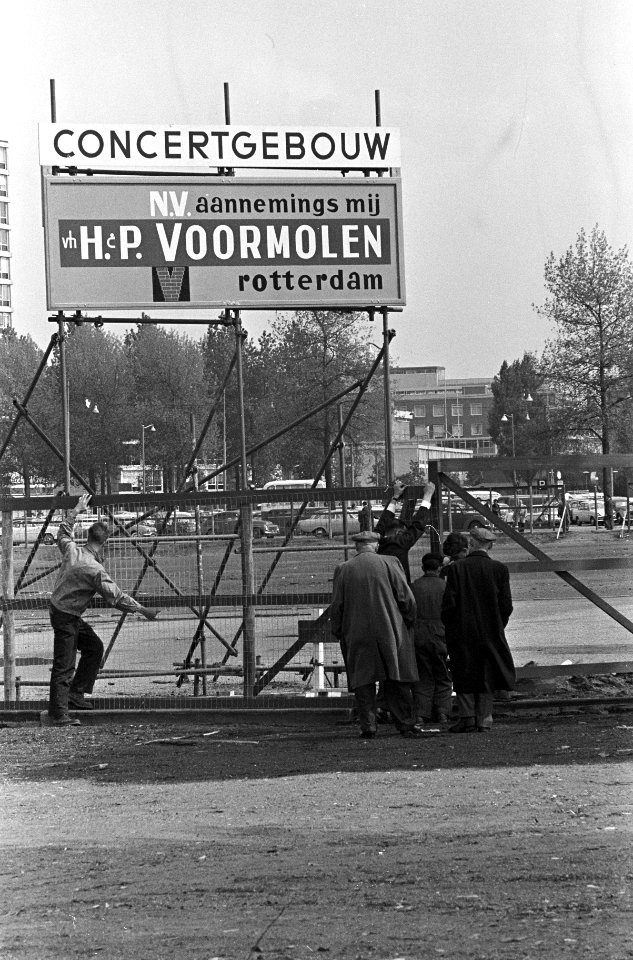 Bouw concertgebouw in Rotterdam, Bestanddeelnr 913-9838