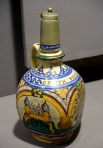 Bottle, Slovakia, Haban, 1709, faience - Museum of Anthropology, University of British Columbia - DSC08913