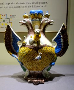 Bottle, Ukraine, Vishenka, 1750-1800, tin-glazed earthenware - Museum of Anthropology, University of British Columbia - DSC09135