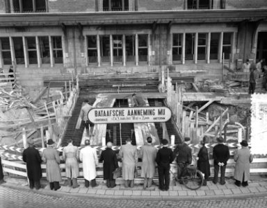 Bouw voetgangerstunnel CS Amsterdam, Bestanddeelnr 906-8511