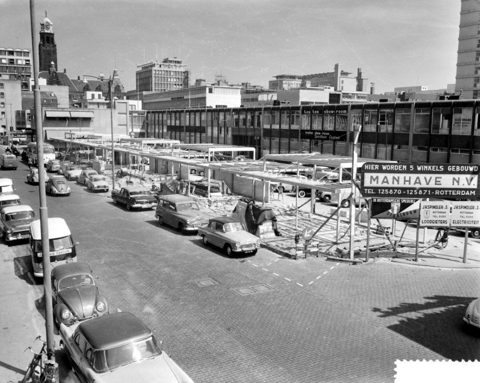 Bouw winkels in Rotterdam, Bestanddeelnr 910-3972