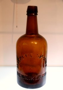 Bottle for Magnetic Spring, Henniker NH, by the South Stoddard Glass Factory (New Hampshire), undated, glass - Currier Museum of Art - Manchester, NH - DSC07987