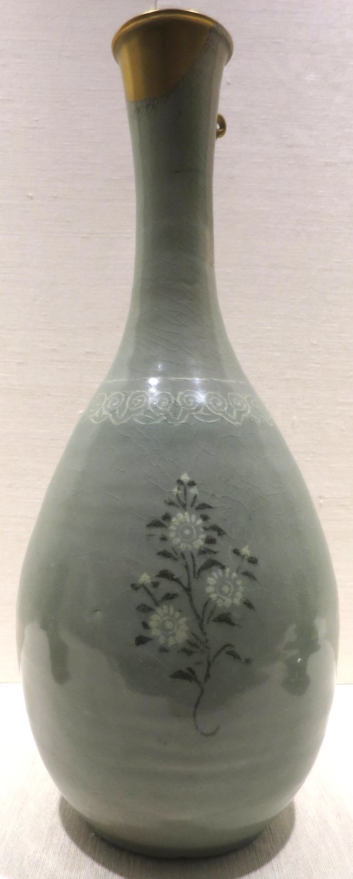 Bottle with peony spray from Korea, 12th century, Dayton Art Institute