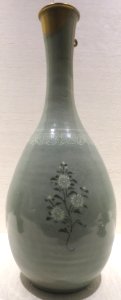 Bottle with peony spray from Korea, 12th century, Dayton Art Institute photo