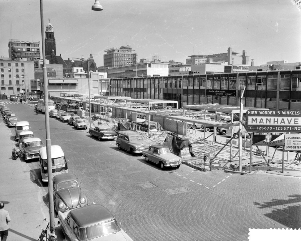 Bouw winkels in Rotterdam, Bestanddeelnr 910-3973
