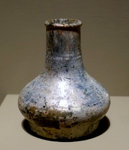 Bottle, North central China, Henan or Shaanxi province, Western Han dynasty, 1st-2nd century BC, earthenware with calcified green lead glaze - Portland Art Museum - Portland, Oregon - DSC08583