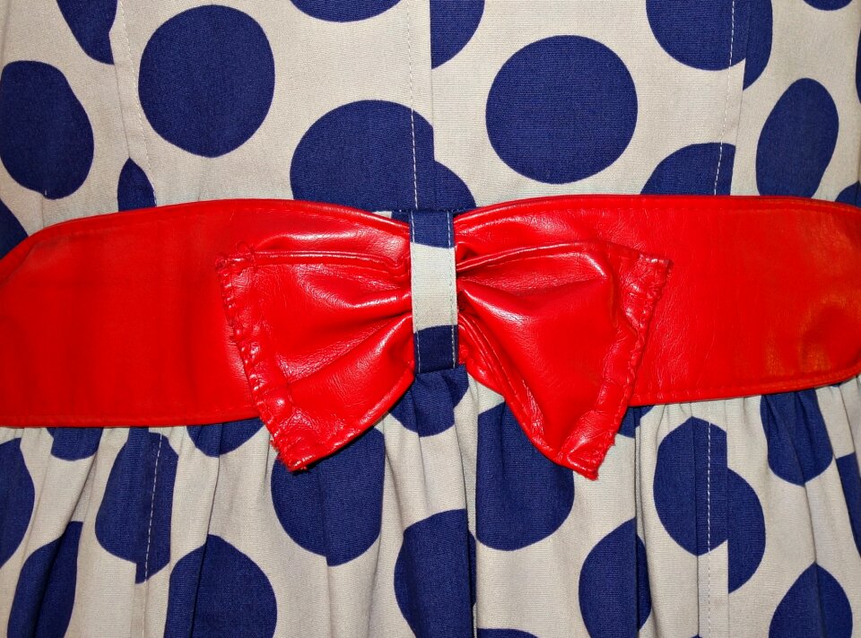 Bow polka dot woman