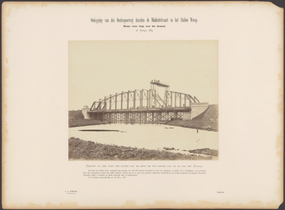 Bouw van een hoge vaste brug over het kanaal als onderdeel van de omlegging van , Bestanddeelnr 214