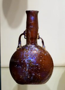 Bottle, Eastern Mediterranean, date unknown, free-blown glass - Portland Art Museum - Portland, Oregon - DSC08992