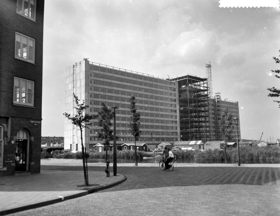 Bouw van het nieuwe kantoorpand van de GAK in Amsterdam, Bestanddeelnr 910-5863