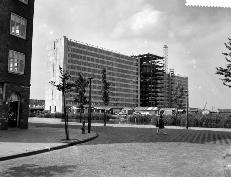 Bouw van het nieuwe kantoorpand van de GAK in Amsterdam, Bestanddeelnr 910-5864
