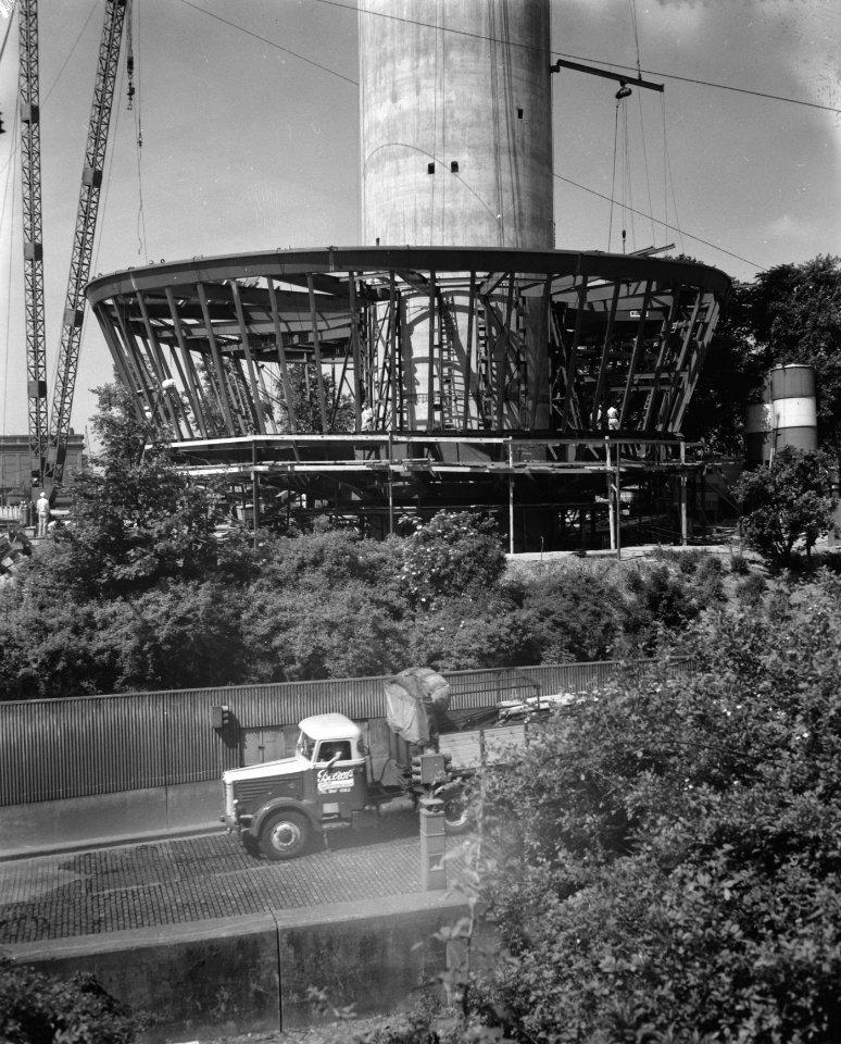 Bouw van het restaurant voor de Euromast te Rotterdam, Bestanddeelnr 910-3966