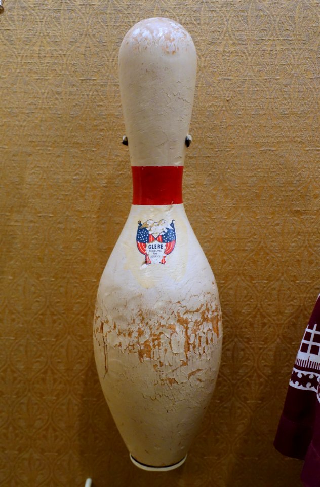 Bowling pin used in the White House during Harry Truman's administration, c. 1951, wood - National Museum of American History - DSC00151