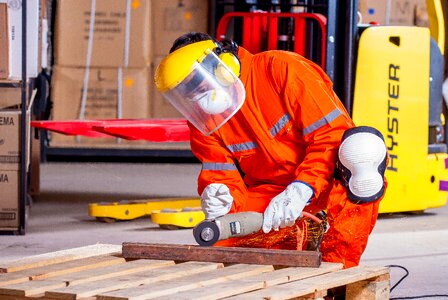 Work clothes industrial safety protective goggles photo