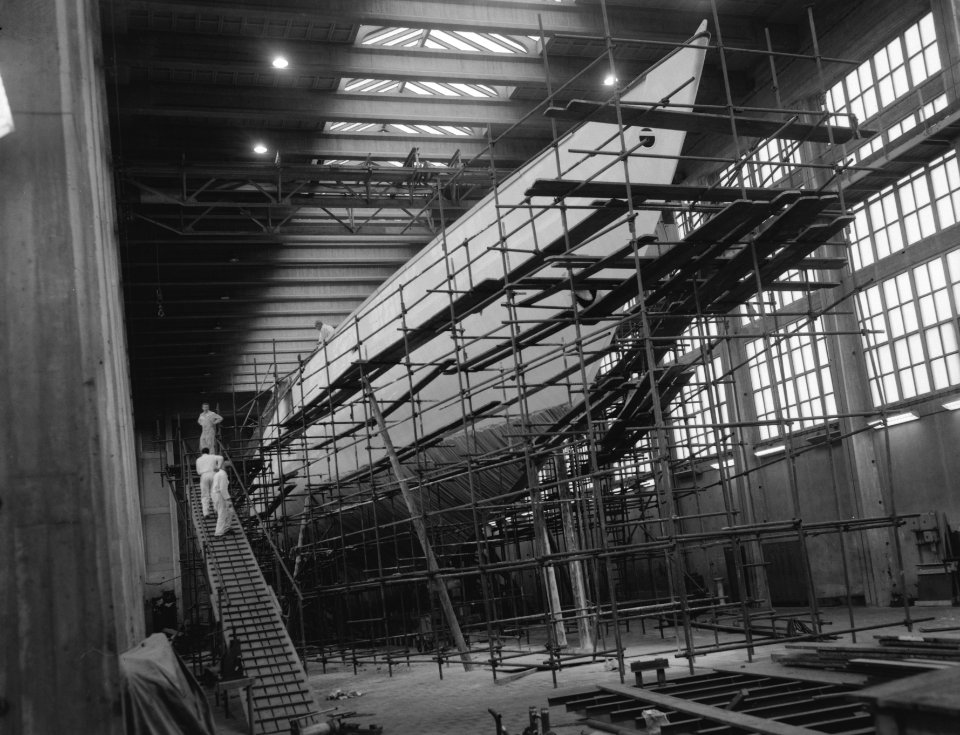 Bouw van het grootste zeiljacht ter wereld bij G de Vries Lentsch te Amsterdam, Bestanddeelnr 909-9084
